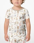 Old McDonald Farm Family Matching Bamboo Two Piece Short Sleeve Shorts Pajama Set