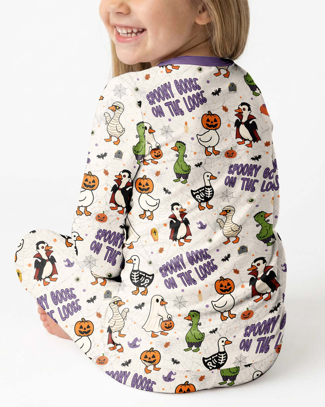 Spooky Goose on the Loose Bamboo Two Piece Long Sleeve Pajama Set