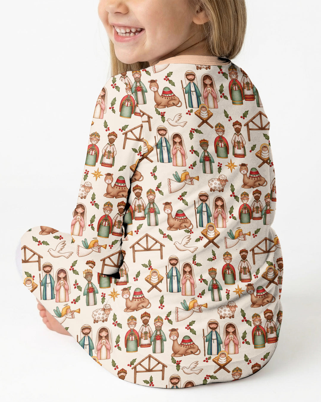 Holy Night Nativity Bamboo Two Piece Long Sleeve Pajama Set