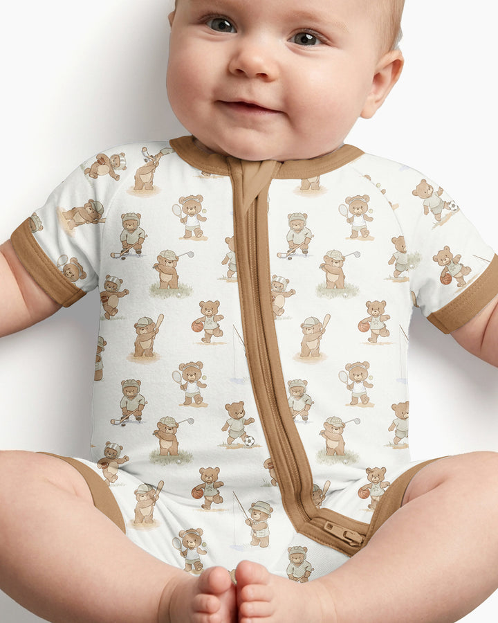 Little Sports Bears Bamboo Shorty Zippy