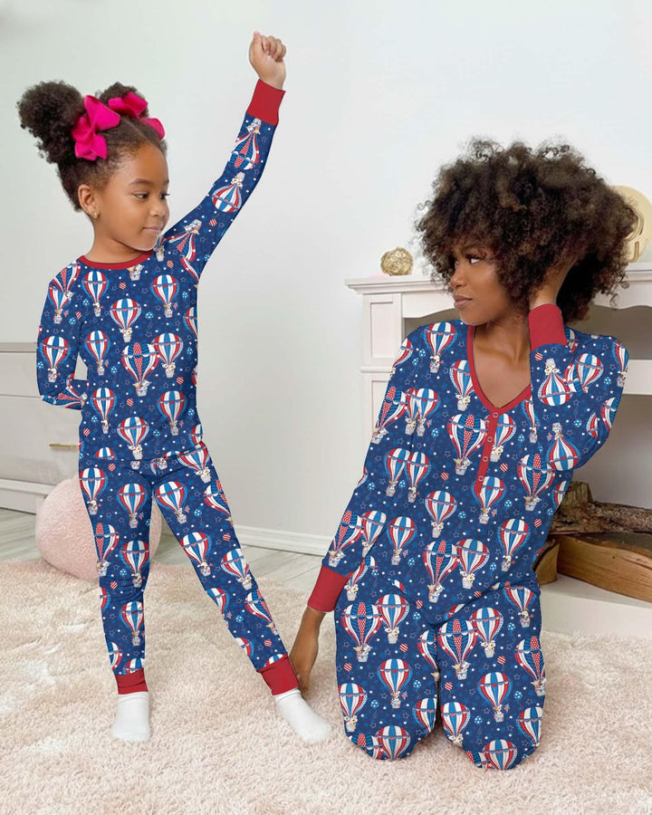 Zweiteiliges Langarm-Pyjama-Set mit Sommerfrüchten