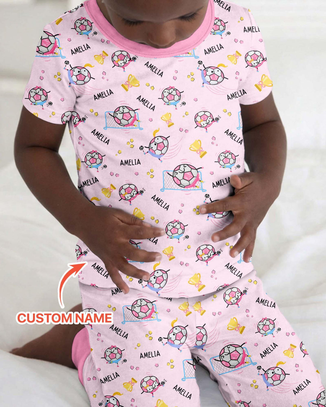 Zweiteiliges, kurzärmliges Pyjama-Set mit Marienkäfern