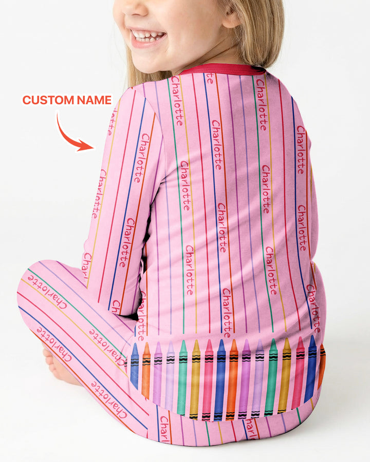 Zweiteiliges Langarm-Pyjama-Set mit Sommerfrüchten