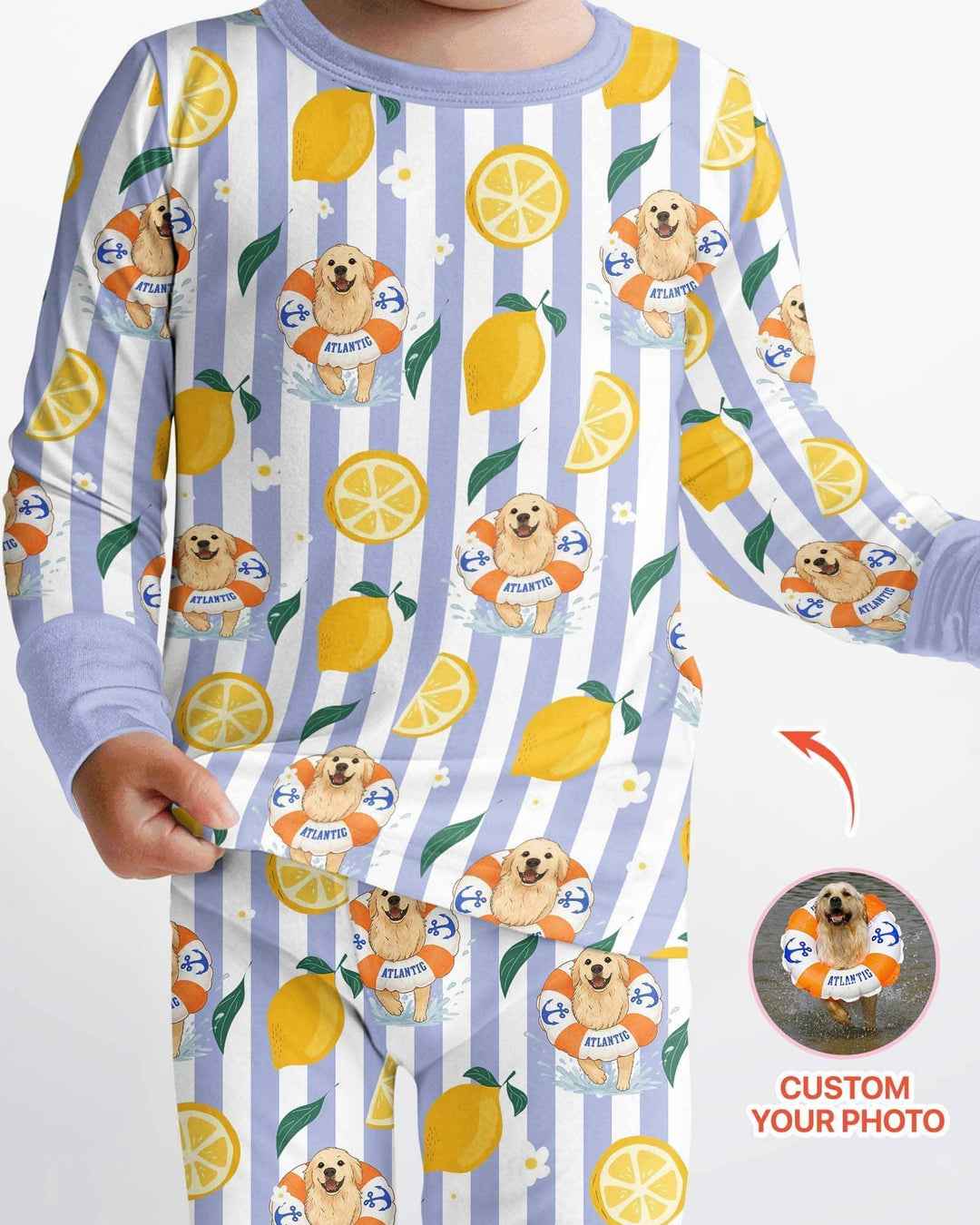 Zweiteiliges Langarm-Pyjama-Set mit Sommerfrüchten