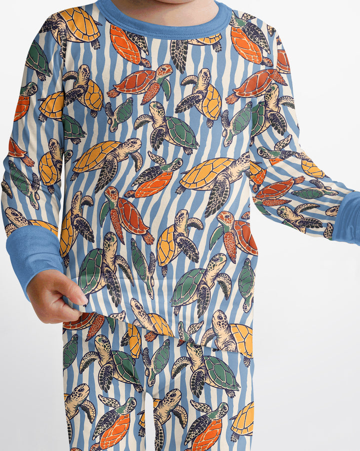 Zweiteiliges Langarm-Pyjama-Set mit Sommerfrüchten