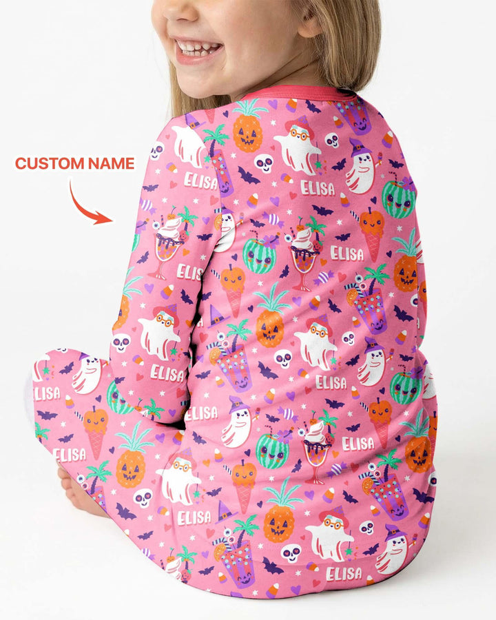 Summerween Doodles Bamboo Two Piece Long Sleeve Pajama Set