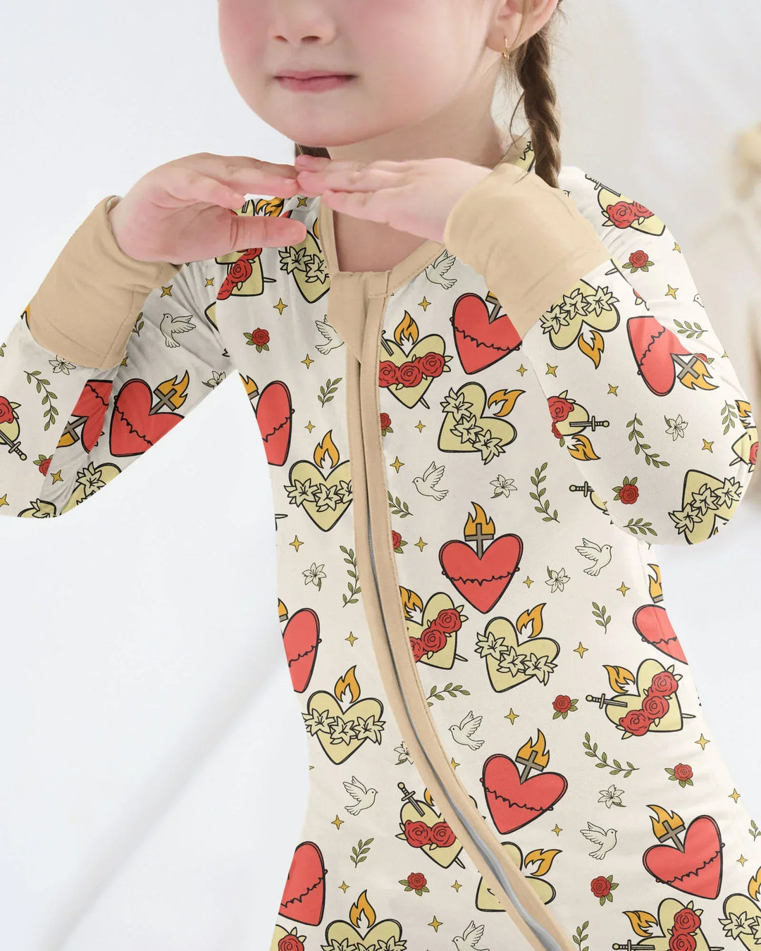 Three Sacred Hearts Bamboo Convertible Zippy