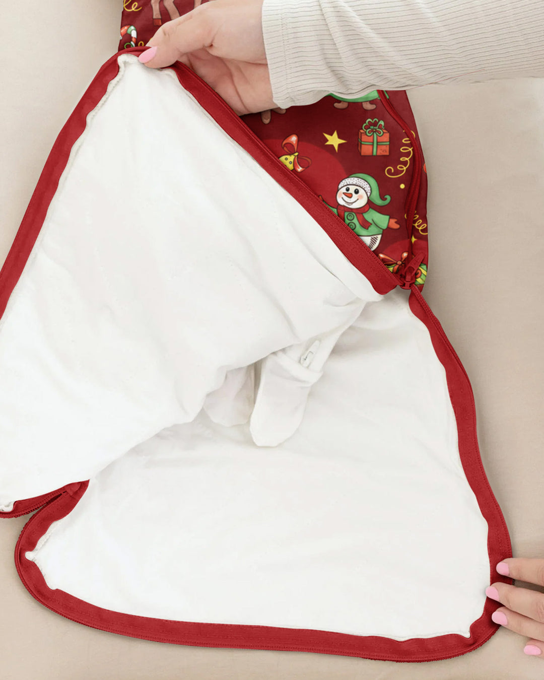 Santa Reindeer Snowflakes Bamboo Sleep Bag