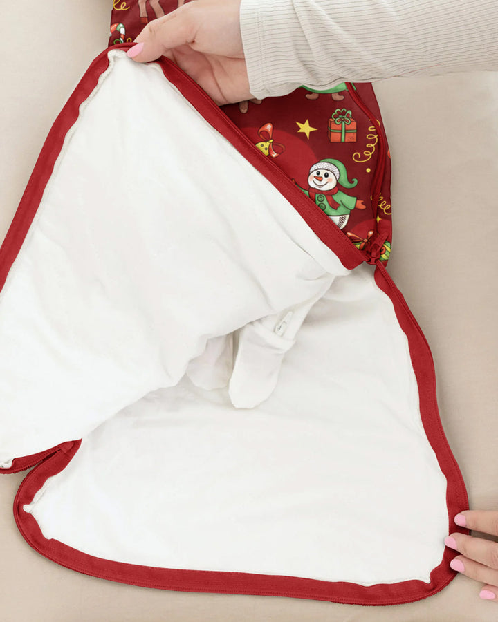 Santa Reindeer Snowflakes Bamboo Sleep Bag