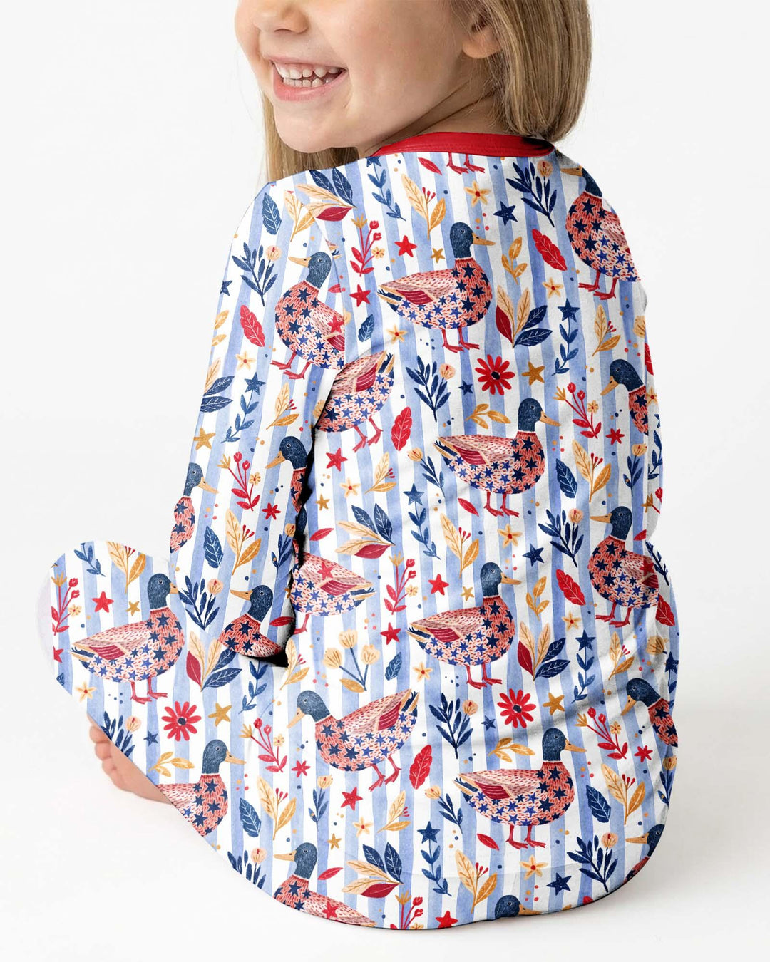 Zweiteiliges Langarm-Pyjama-Set mit Sommerfrüchten