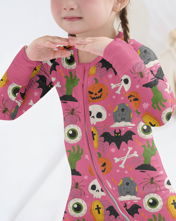 Little Monsters Bambus-Strampler mit Reißverschluss für Halloween