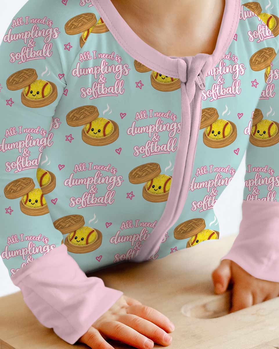 All I Need Is Dumplings & Softball Bamboo Convertible Zippy