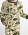Classic Bear Maps Bamboo Two Piece Long Sleeve Pajama Set