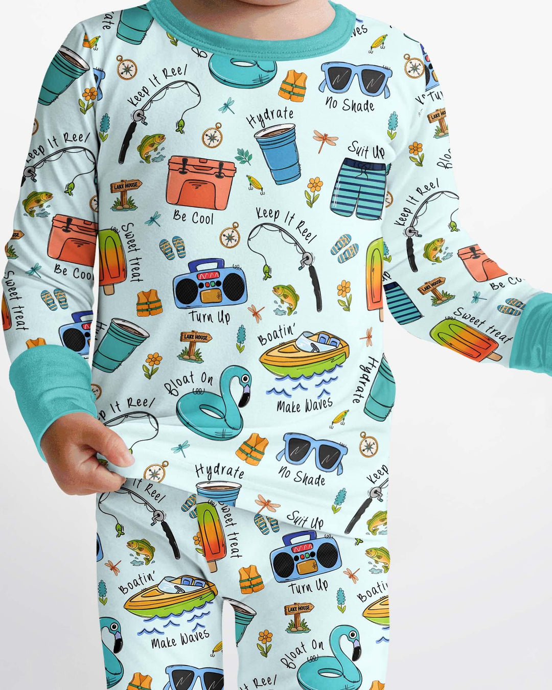 Zweiteiliges Langarm-Pyjama-Set mit Sommerfrüchten