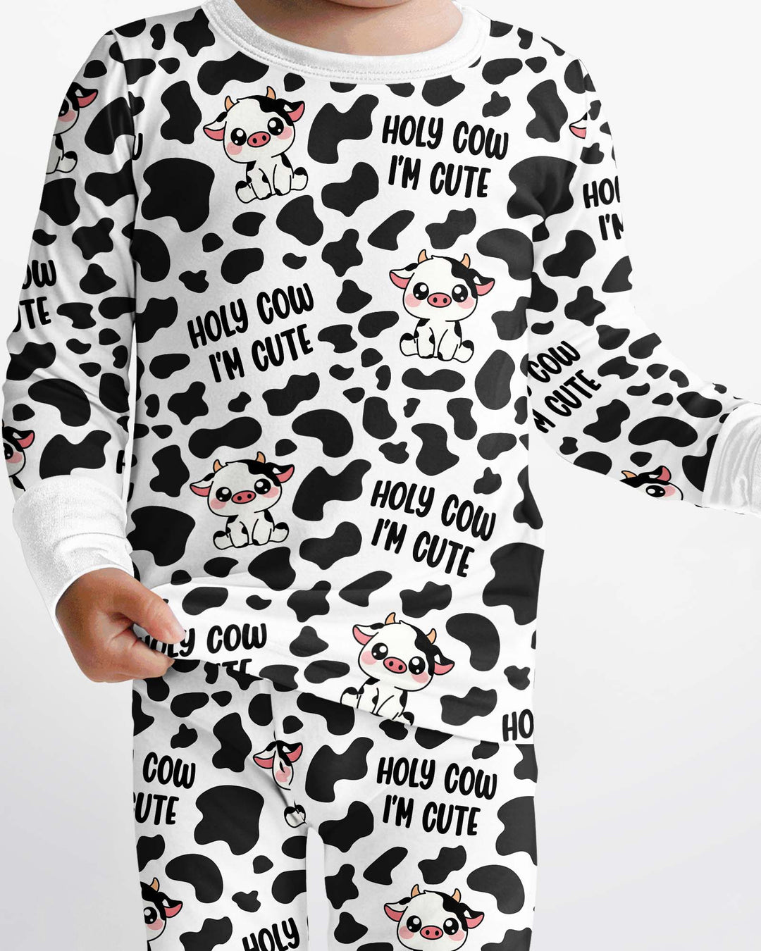 Holy Cow I'm Cute Bamboo Two Piece Long Sleeve Pajama Set
