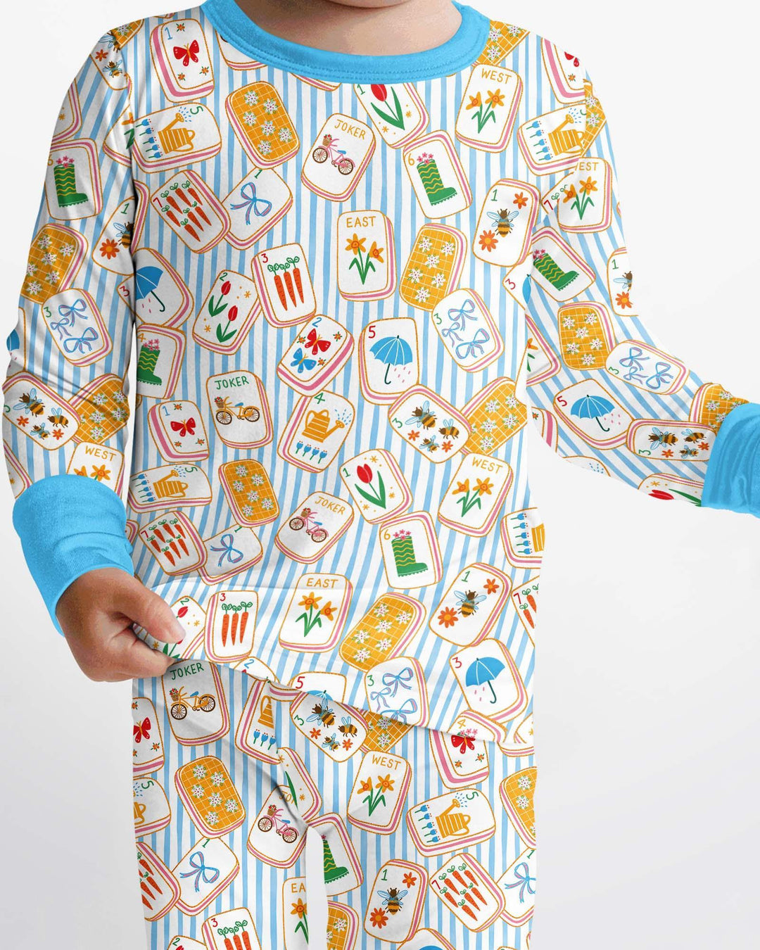 Mahjong Club Mommy & Me Matching Bamboo Two Piece Long Sleeve Pajama Set