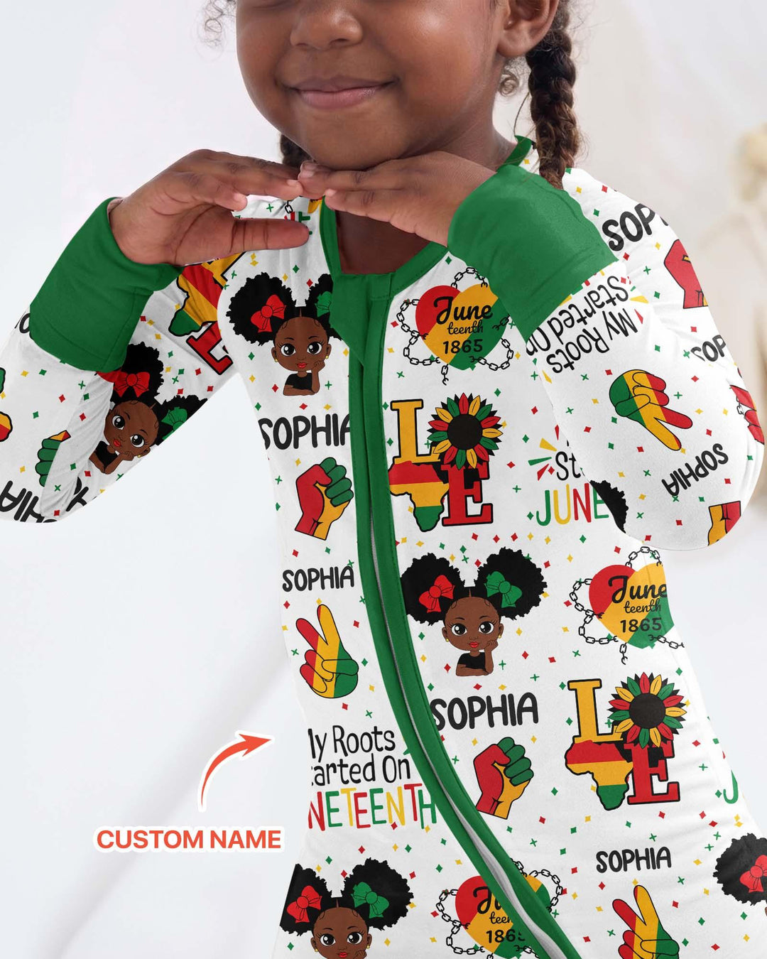 Custom Name My Roots Started On Juneteenth Bamboo Convertible Zippy