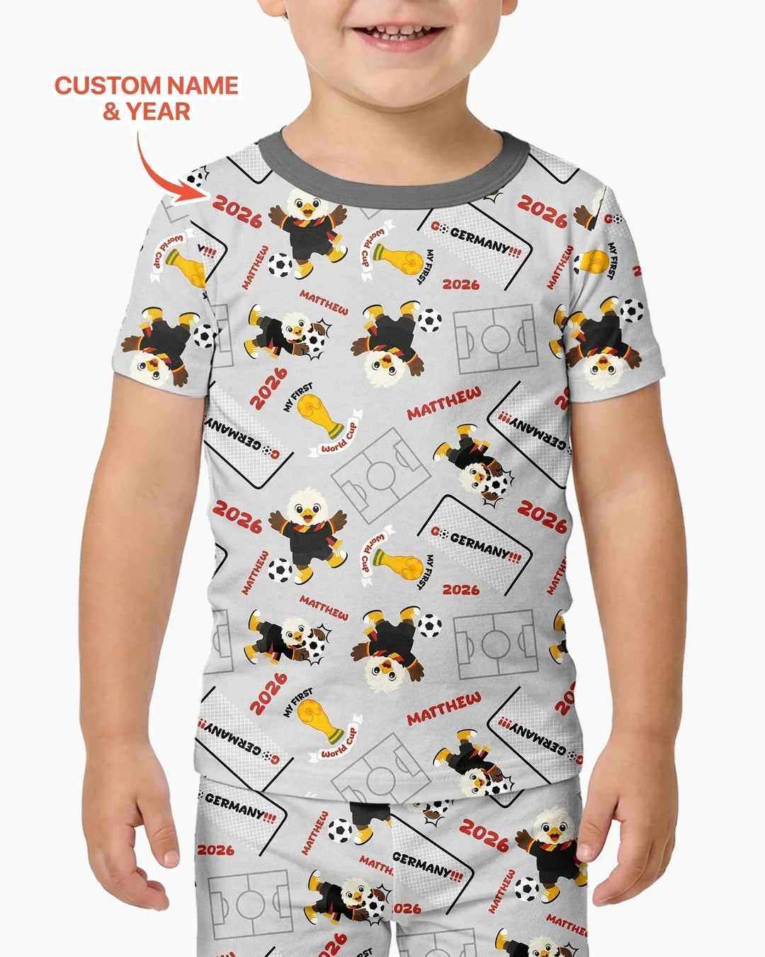 Zweiteiliges, kurzärmliges Pyjama-Set mit Marienkäfern