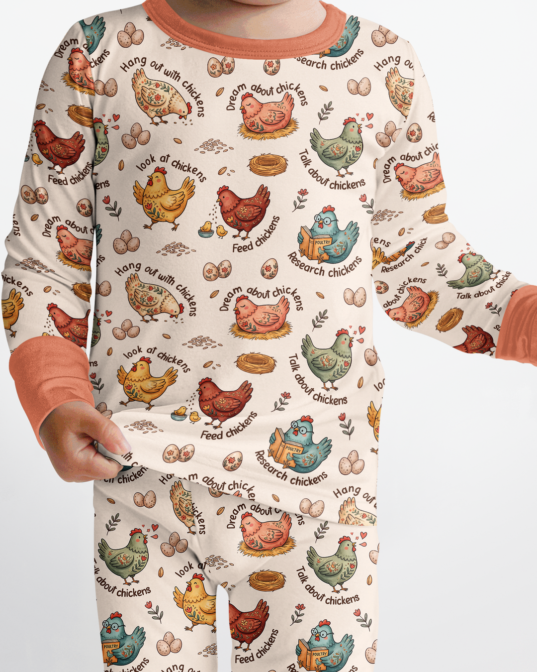 Zweiteiliges Langarm-Pyjama-Set mit Sommerfrüchten