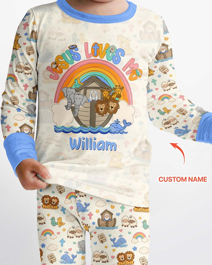 Zweiteiliges Langarm-Pyjama-Set mit Sommerfrüchten