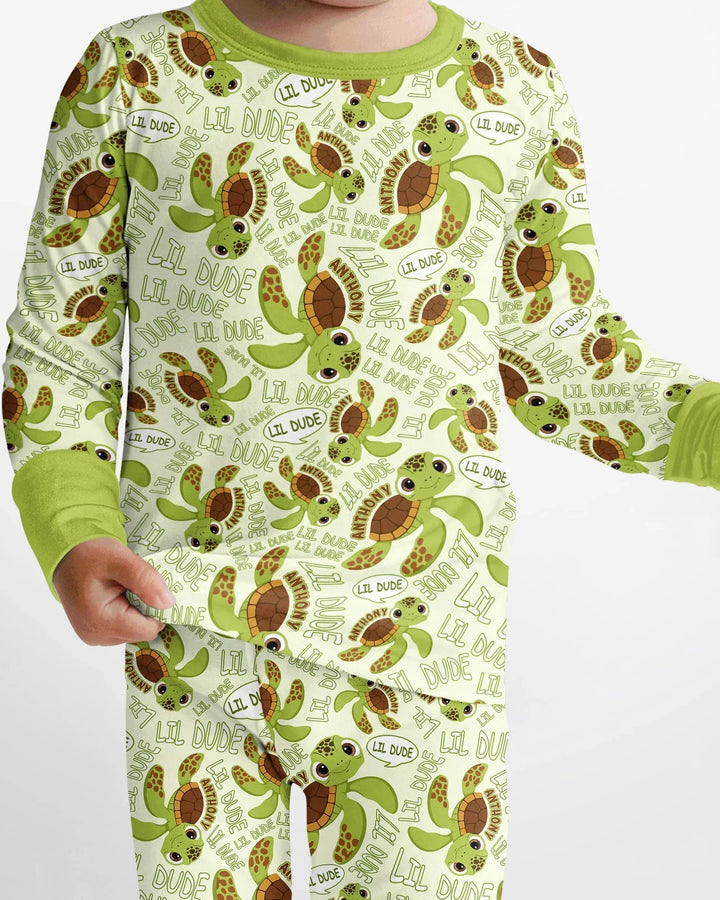 Zweiteiliges Langarm-Pyjama-Set mit Sommerfrüchten