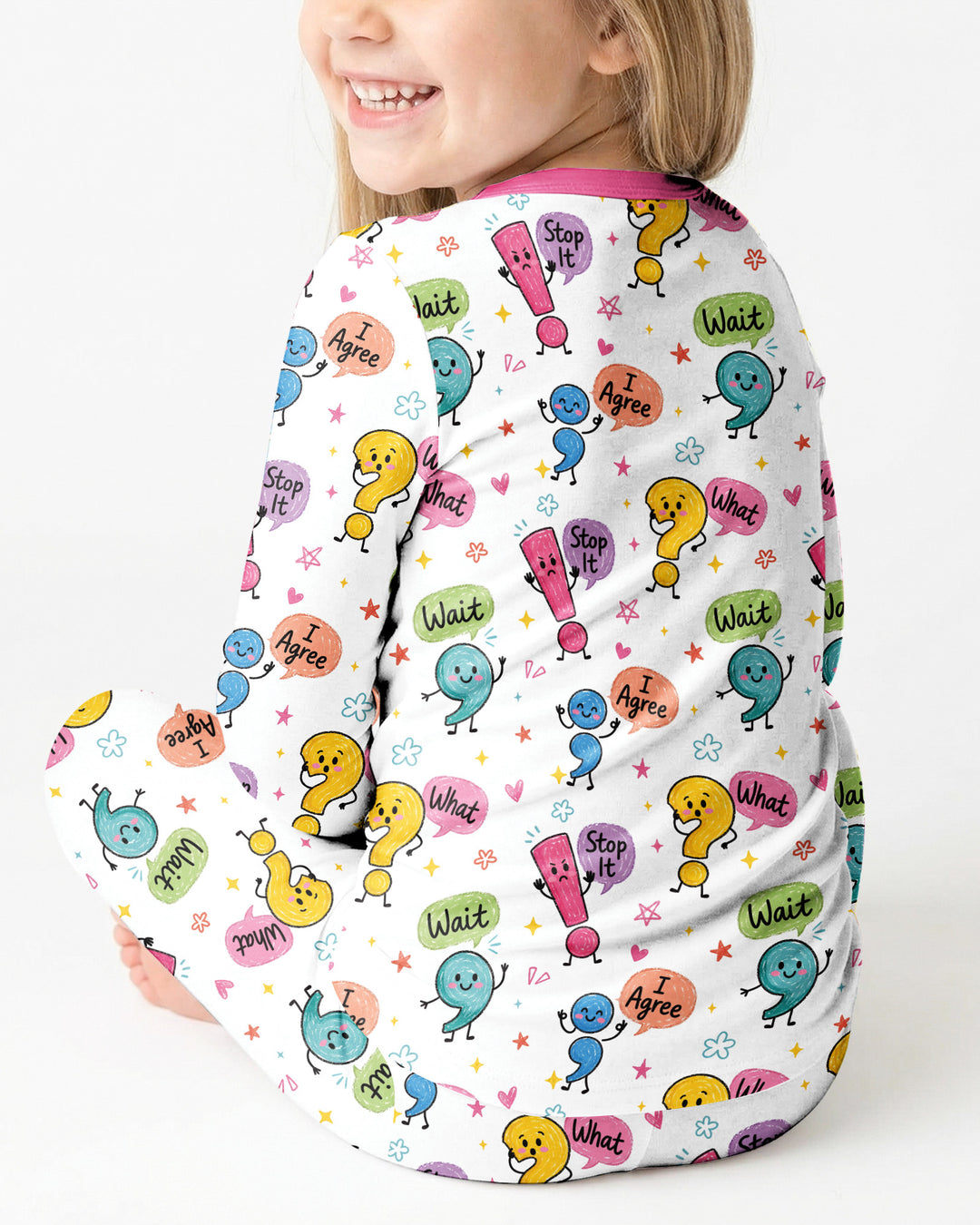 Punctuation Emotion Two Piece Long Sleeve Pajama Set