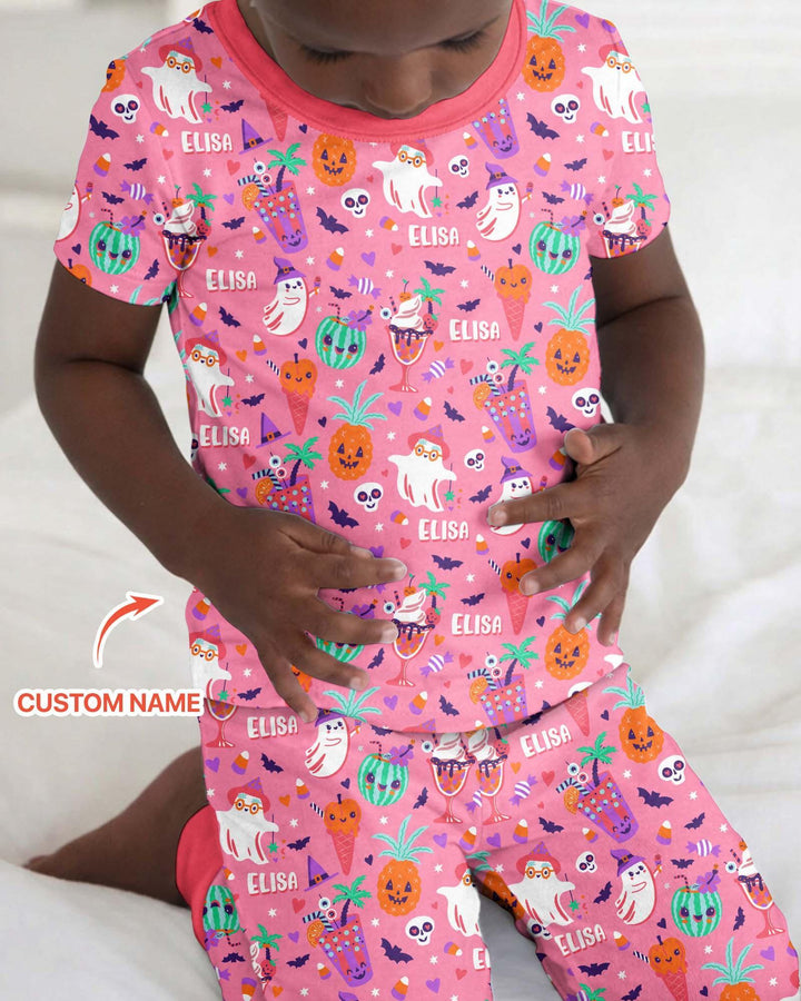 Zweiteiliges, kurzärmliges Pyjama-Set mit Marienkäfern