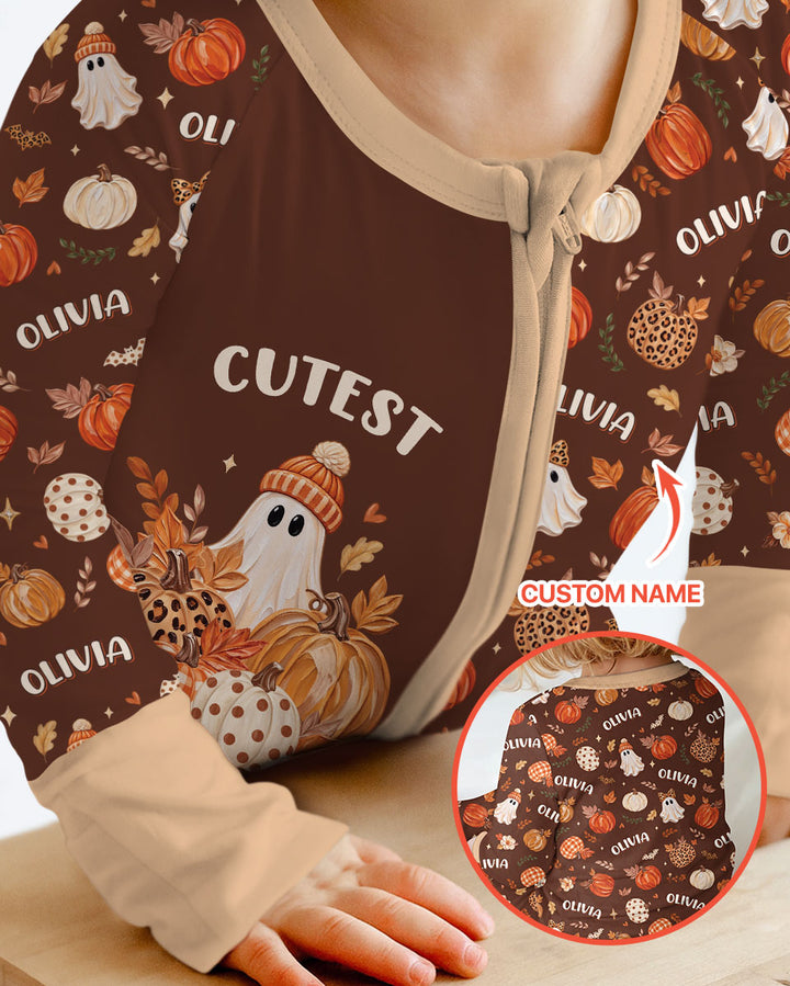 Cutest Pumpkin In The Patch Custom Name Bamboo Convertible Zippy