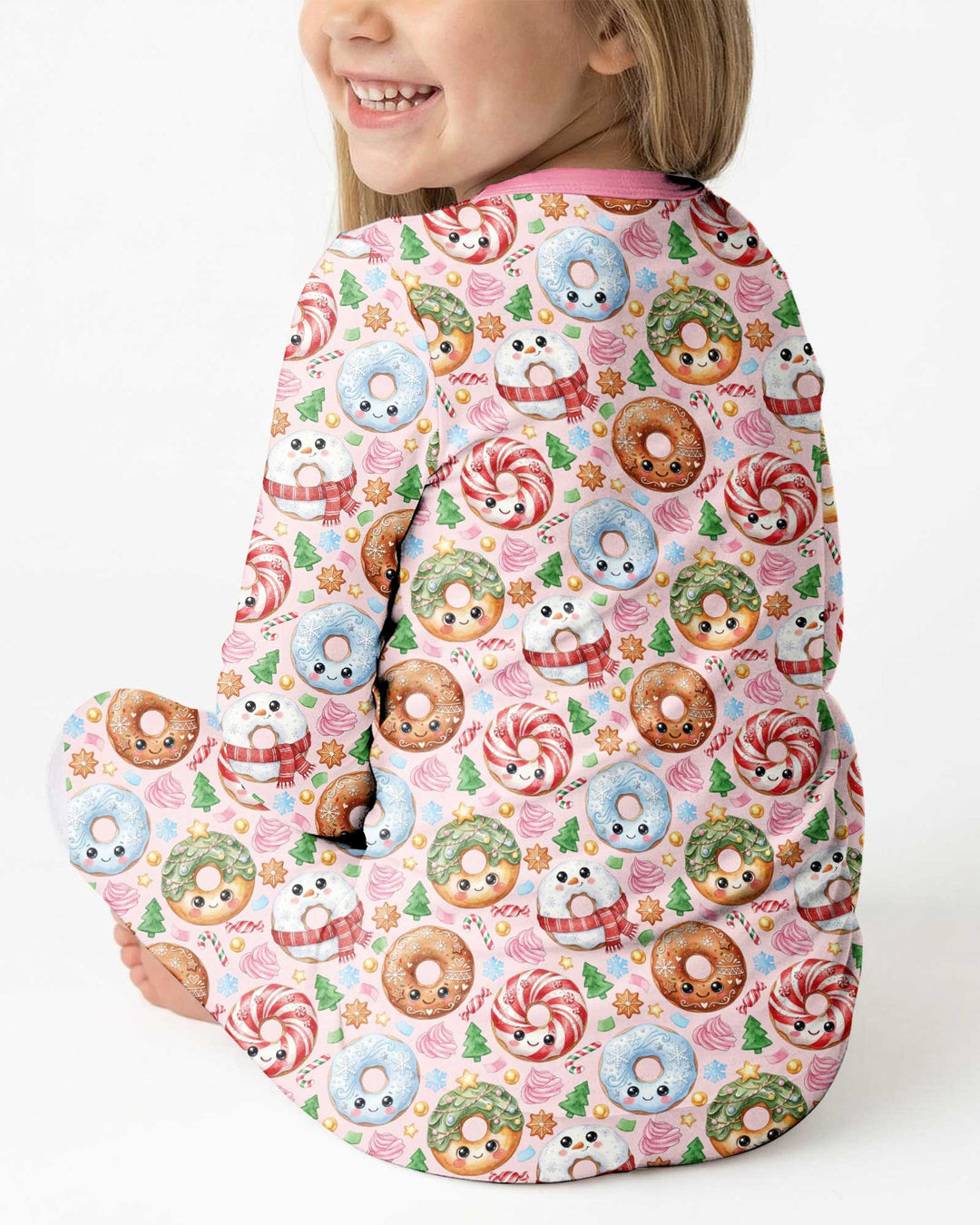 Kawaii Christmas Donuts Bamboo Two Piece Long Sleeve Pajama Set