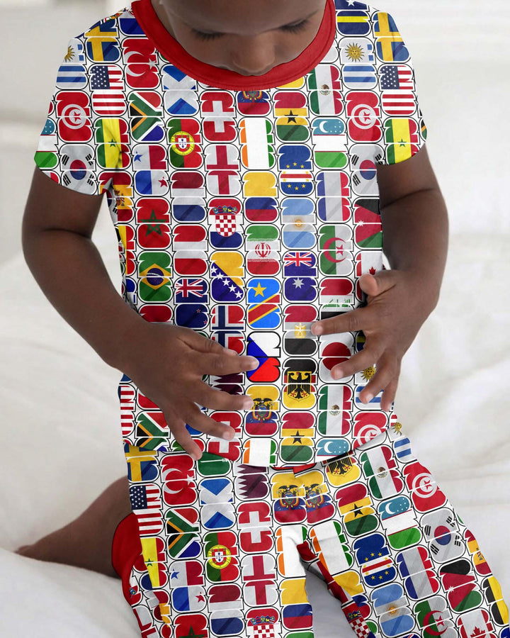Zweiteiliges, kurzärmliges Pyjama-Set mit Marienkäfern