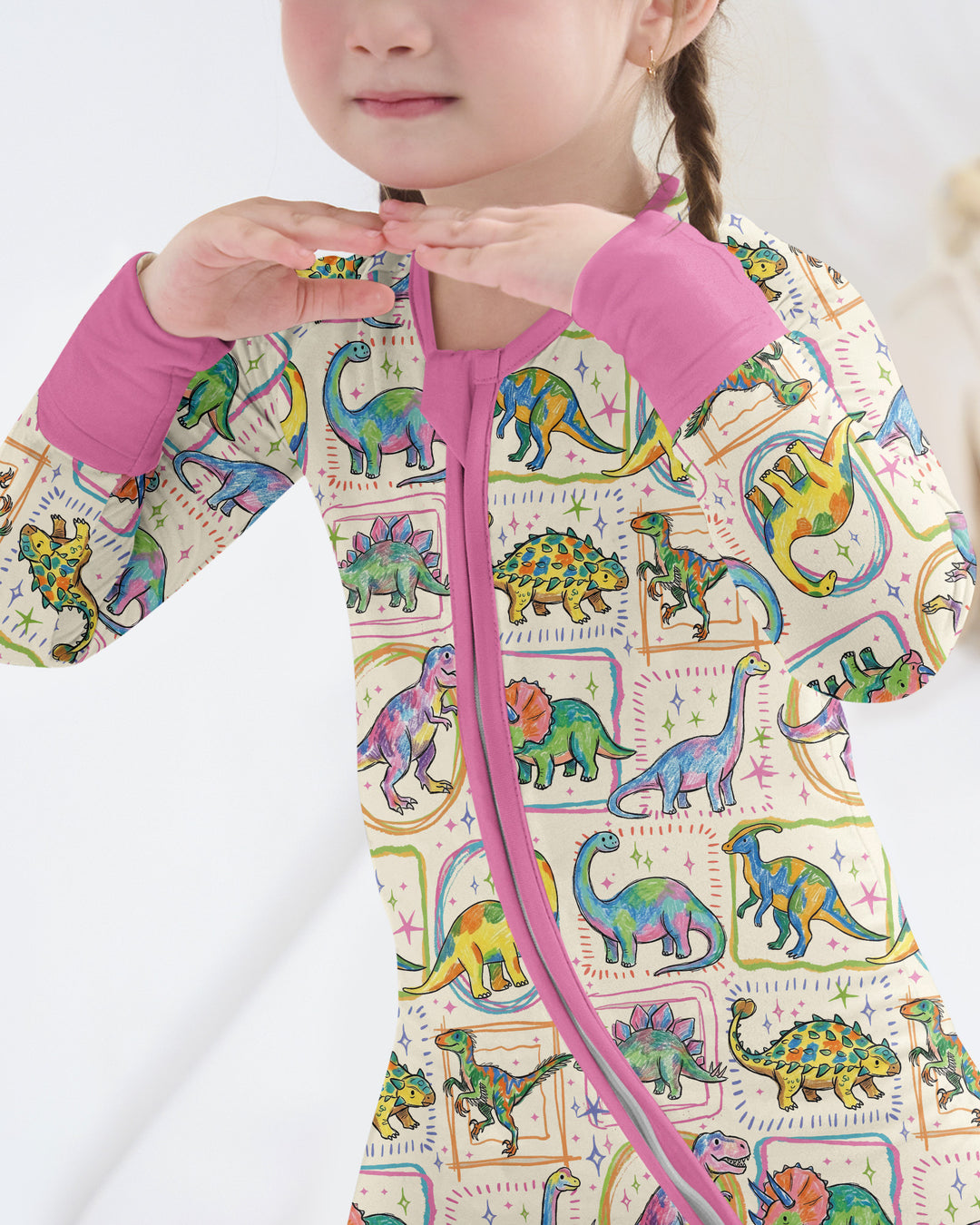Colorful Dino Sketchbook Bamboo Convertible Zippy