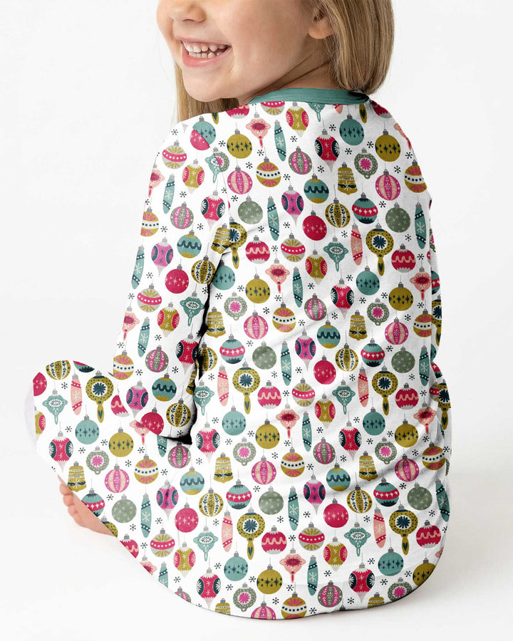 Tiny Christmas Ornaments   Bamboo Two Piece Long Sleeve Pajama Set