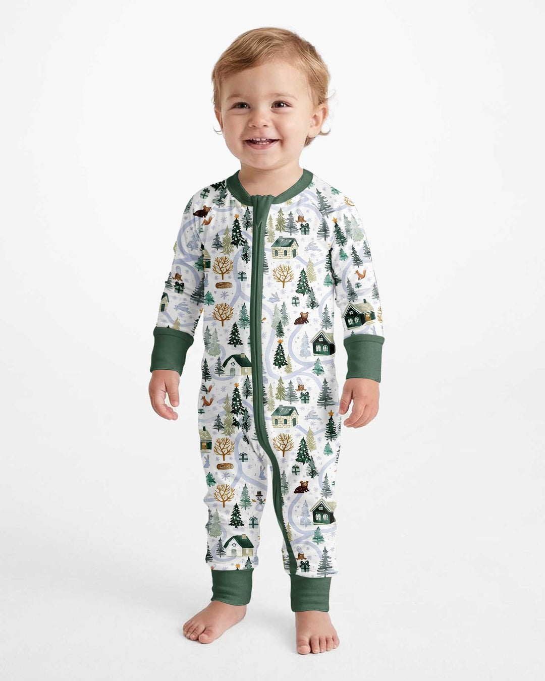Winter Woodland Village Bamboo Convertible Zippy