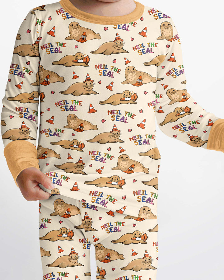 Neil The Seal Bamboo Two Piece Long Sleeve Pajama Set
