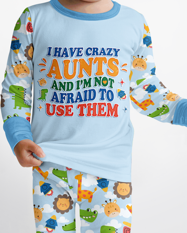 I Have Crazy Aunts Bamboo Two Piece Long Sleeve Pajama Set