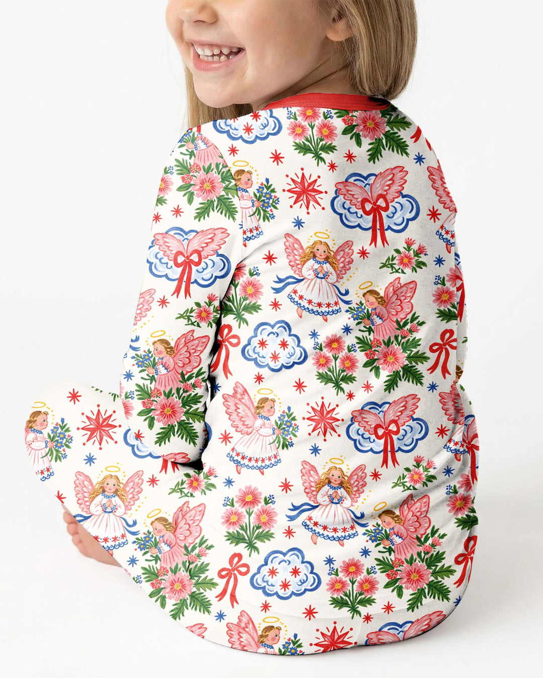 Angel Christmas Bamboo Two Piece Long Sleeve Pajama Set