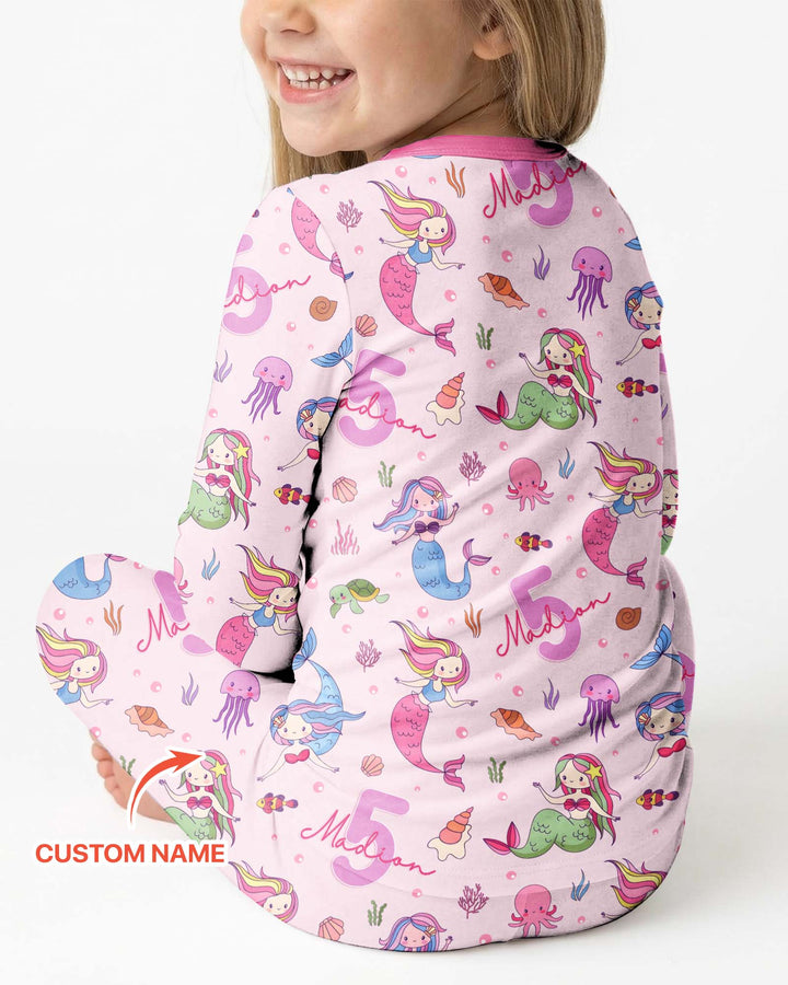 Zweiteiliges Langarm-Pyjama-Set mit Sommerfrüchten
