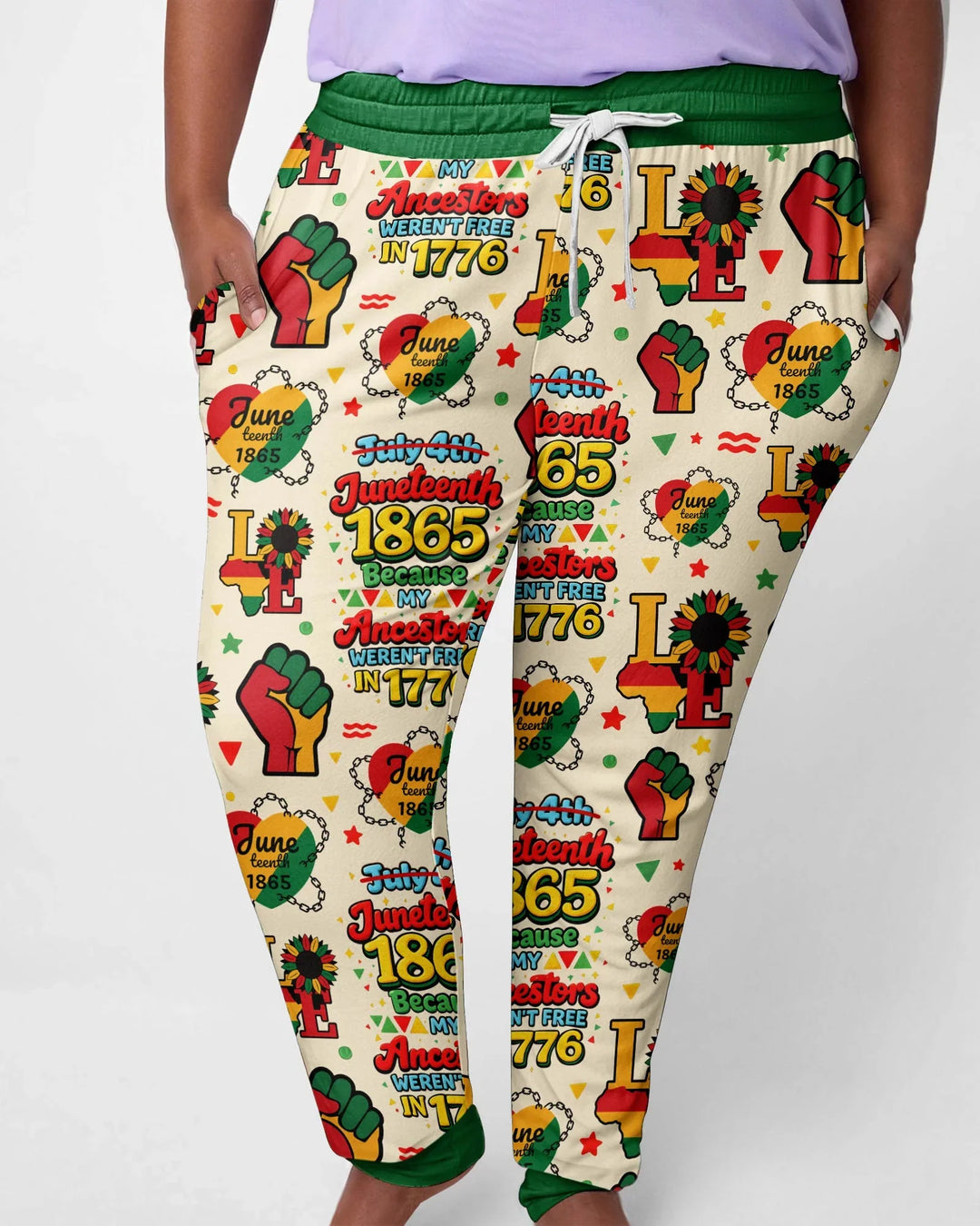 Juneteenth 1865 Weil meine Vorfahren 1776 nicht frei waren Bambus-Damen-Pyjama-Set