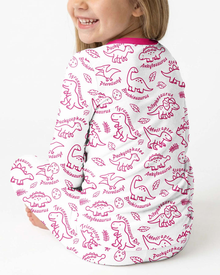Dinosaur Park Bamboo Two Piece Long Sleeve Pajama Set