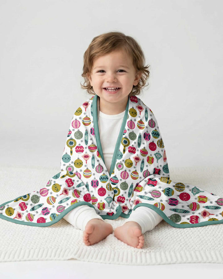 Tiny Christmas Ornaments Bamboo Blanket