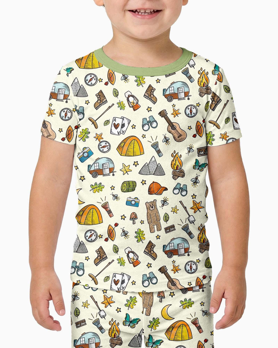 Zweiteiliges, kurzärmliges Pyjama-Set mit Marienkäfern
