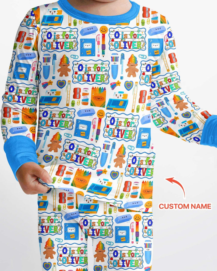 Zweiteiliges Langarm-Pyjama-Set mit Sommerfrüchten