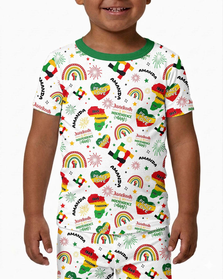 Zweiteiliges, kurzärmliges Pyjama-Set mit Marienkäfern