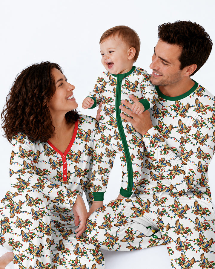 Preppy Christmas Mallard Duck Bamboo Men's Pajama Set