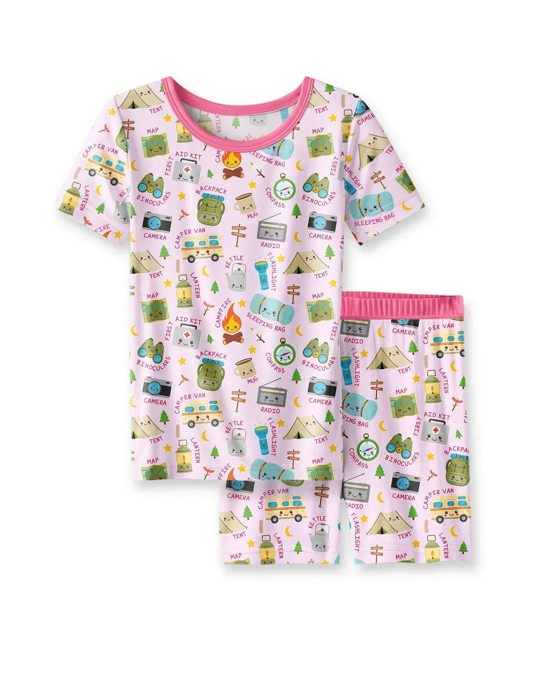 Template Zweiteiliges Pyjama-Set mit kurzen Ärmeln und Shorts