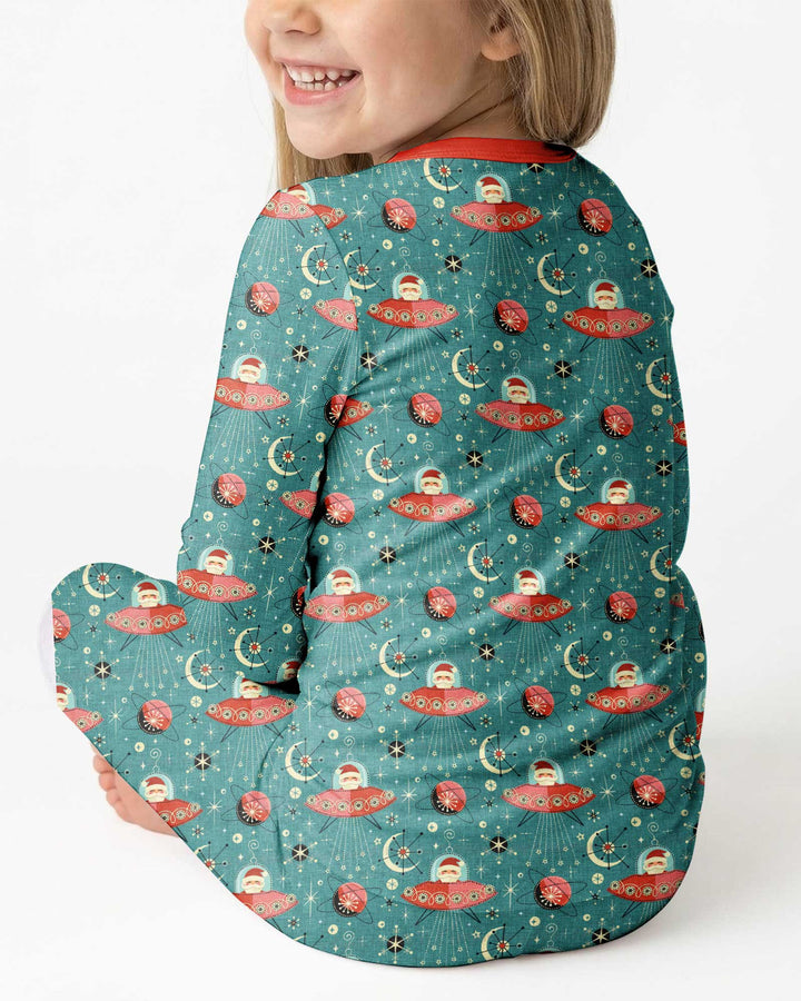 Atomic Santas in Space Bamboo Two Piece Long Sleeve Pajama Set