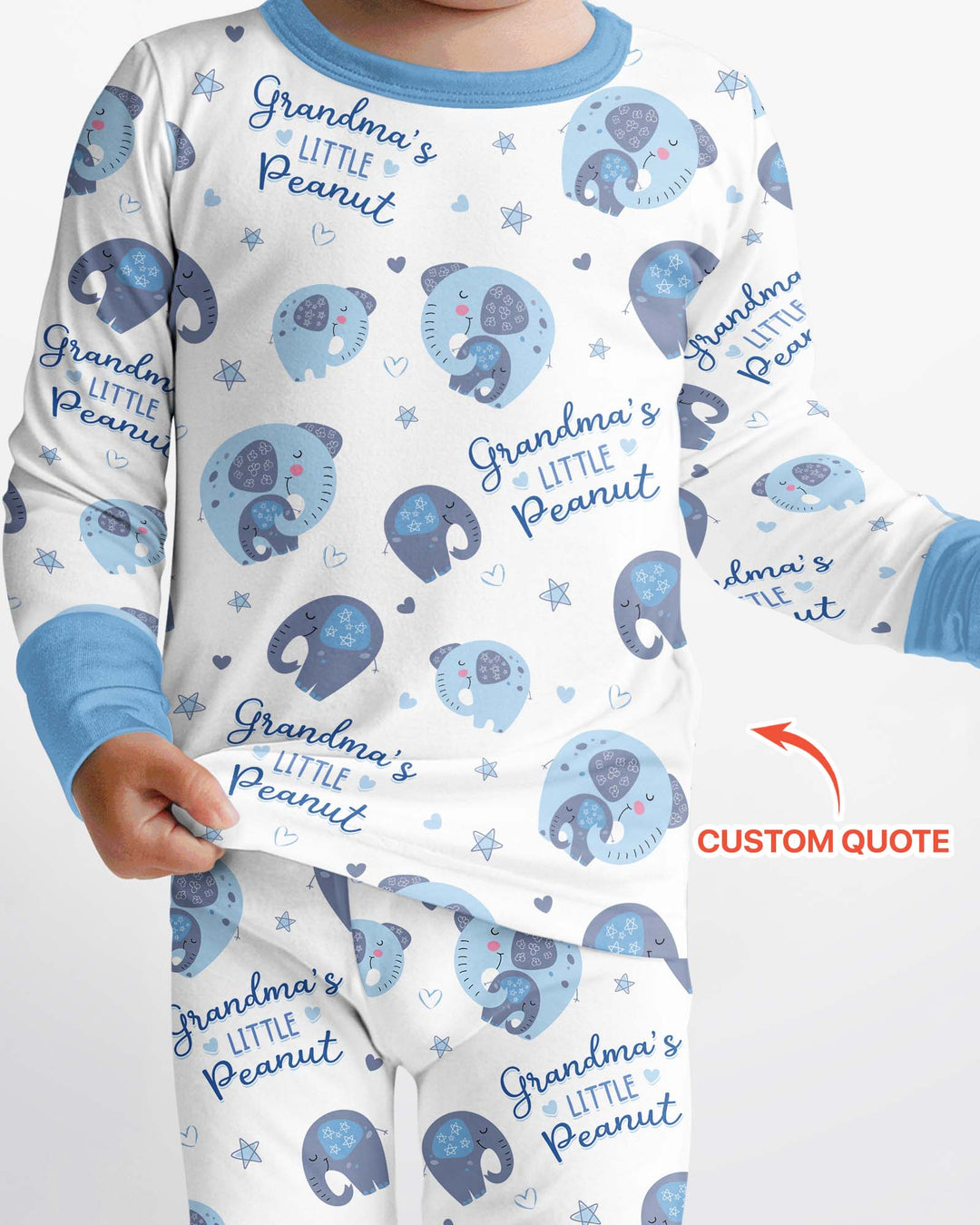 Little Peanut Baby Elephant Bamboo Two Piece Long Sleeve Pajama Set