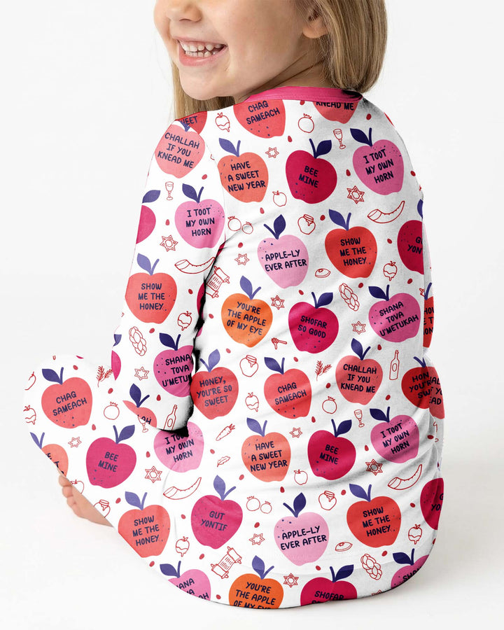 Rosh Hashanah Funny Jewish Puns Bamboo Two Piece Long Sleeve Pajama Set