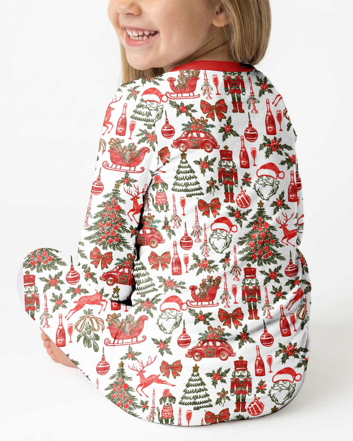A Very Vintage Christmas Bamboo Two Piece Long Sleeve Pajama Set