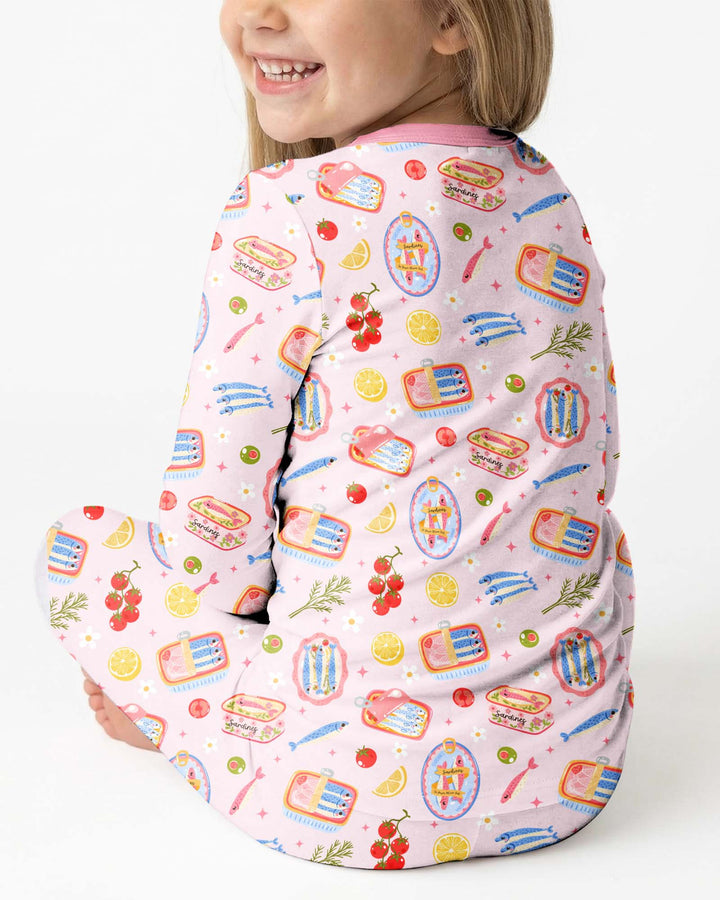 Zweiteiliges Langarm-Pyjama-Set mit Sommerfrüchten